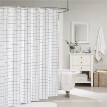 Reador Wholesale Plaid Plaid imprimé imperméable Plastic Plastic Peva Curtain de douche pour salle de bain